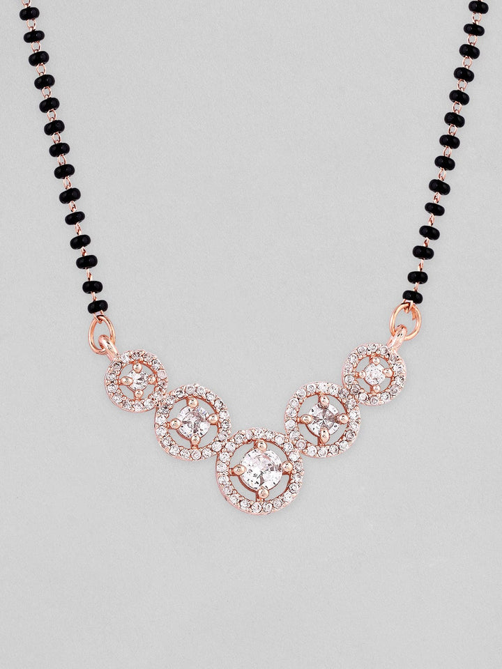 Rubans Rose Gold Plated Mangalsutra With Studded AD's Mangalsutra