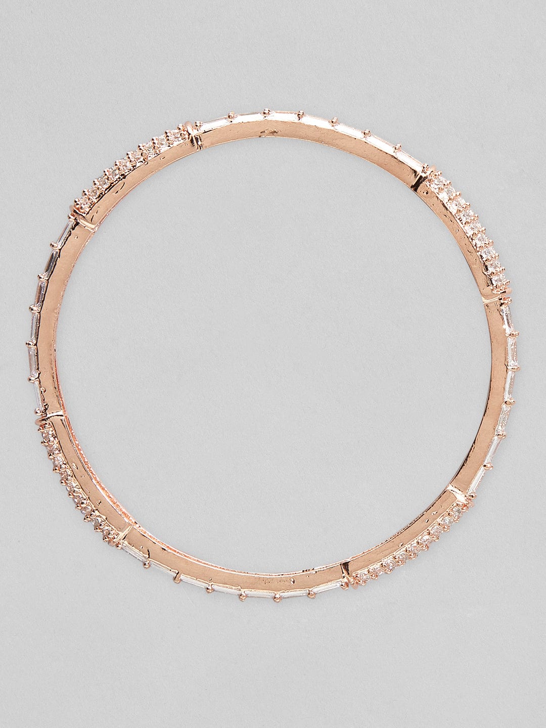 Rubans Set Of 2 Rose-Gold Plated Zircon Studded Bangles Bangles & Bracelets