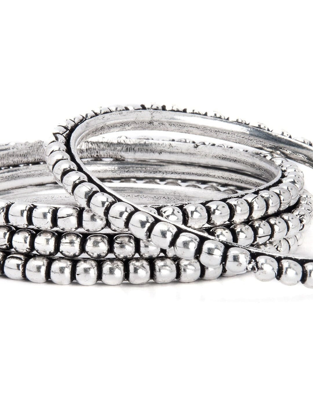 Rubans Set Of 4 Oxidised Silver-Plated Handcrafted Bangles Bangles & Bracelets