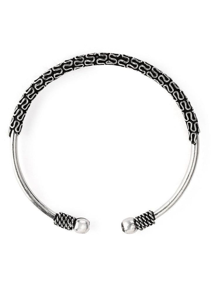 Rubans Silver Plated Handcrafted Oxidised Bracelet Bangles & Bracelets