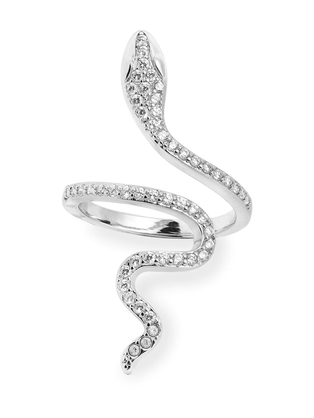 Rubans Silver Plated Handcrafted Zircon Stone Snake Shape Rings Rings