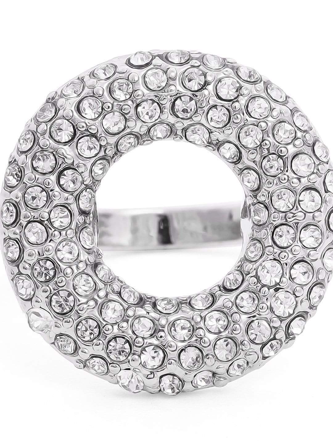 Rubans Silver Plated Handcrafted Zircon Studded Ring Rings