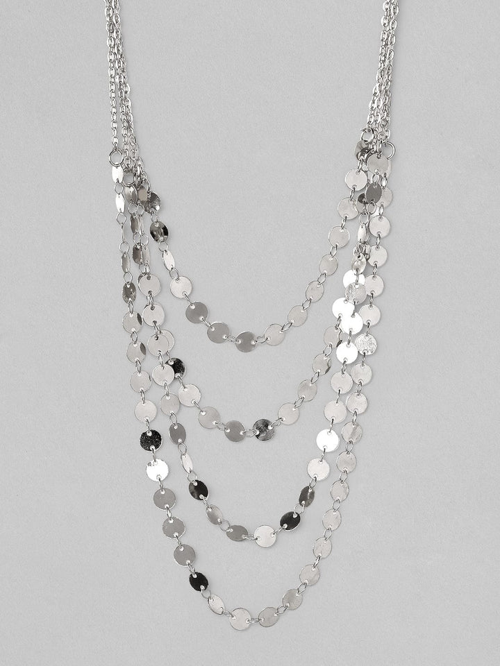 Rubans Silver-Plated Layered Statement Necklace Chain & Necklaces