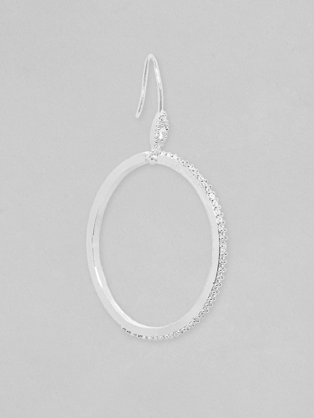 Rubans Silver-Plated Oval Drop Earrings Earrings