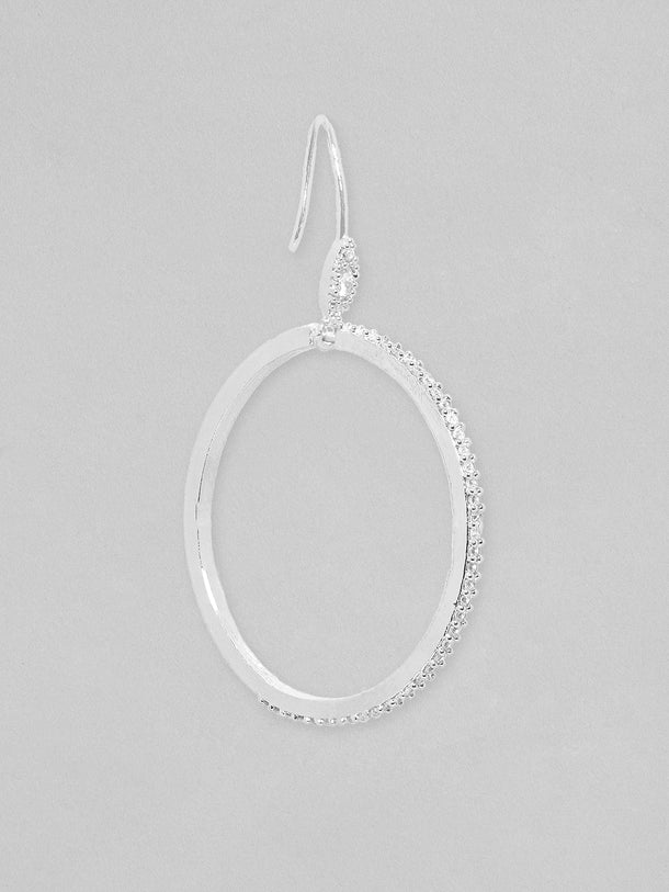 Rubans Silver-Plated Oval Drop Earrings Earrings