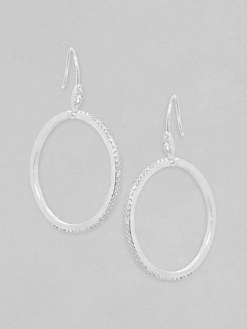 Rubans Silver-Plated Oval Drop Earrings Earrings