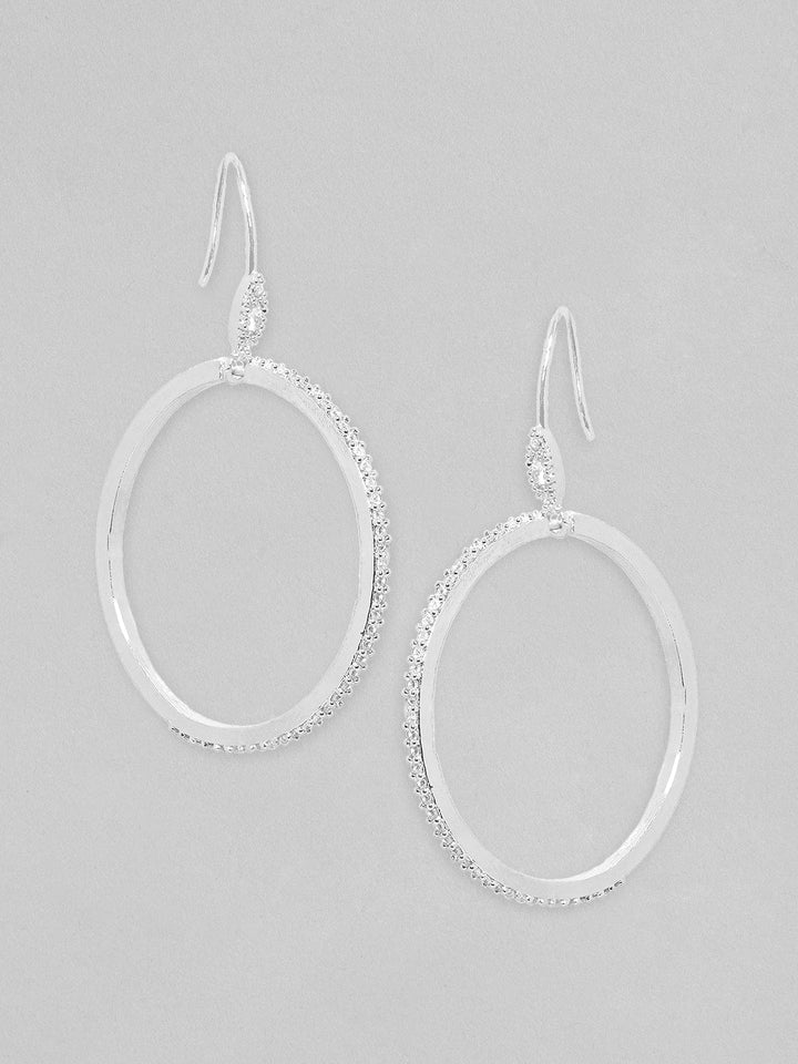 Rubans Silver-Plated Oval Drop Earrings Earrings