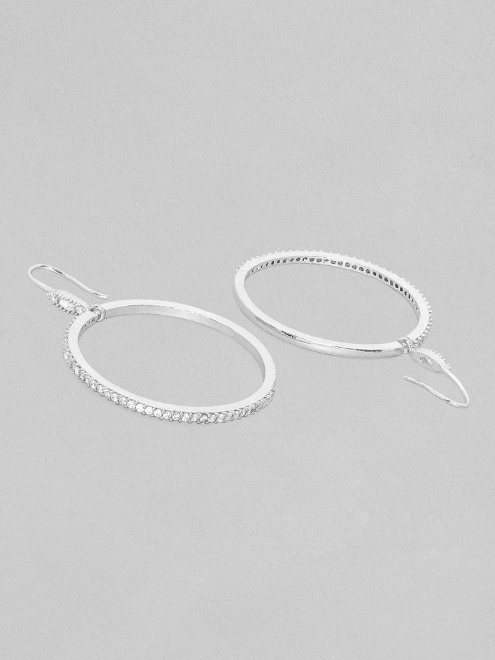 Rubans Silver-Plated Oval Drop Earrings Earrings