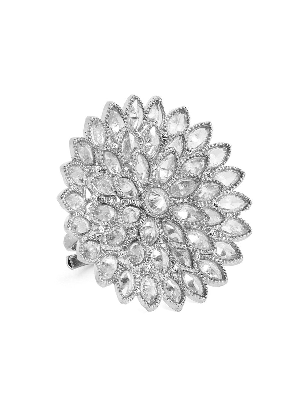 Rubans Silver Plated Silver Marigold Elegant Ring Rings