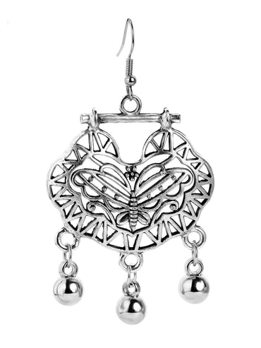 Rubans Silver-Toned Contemporary Drop Earrings Earrings