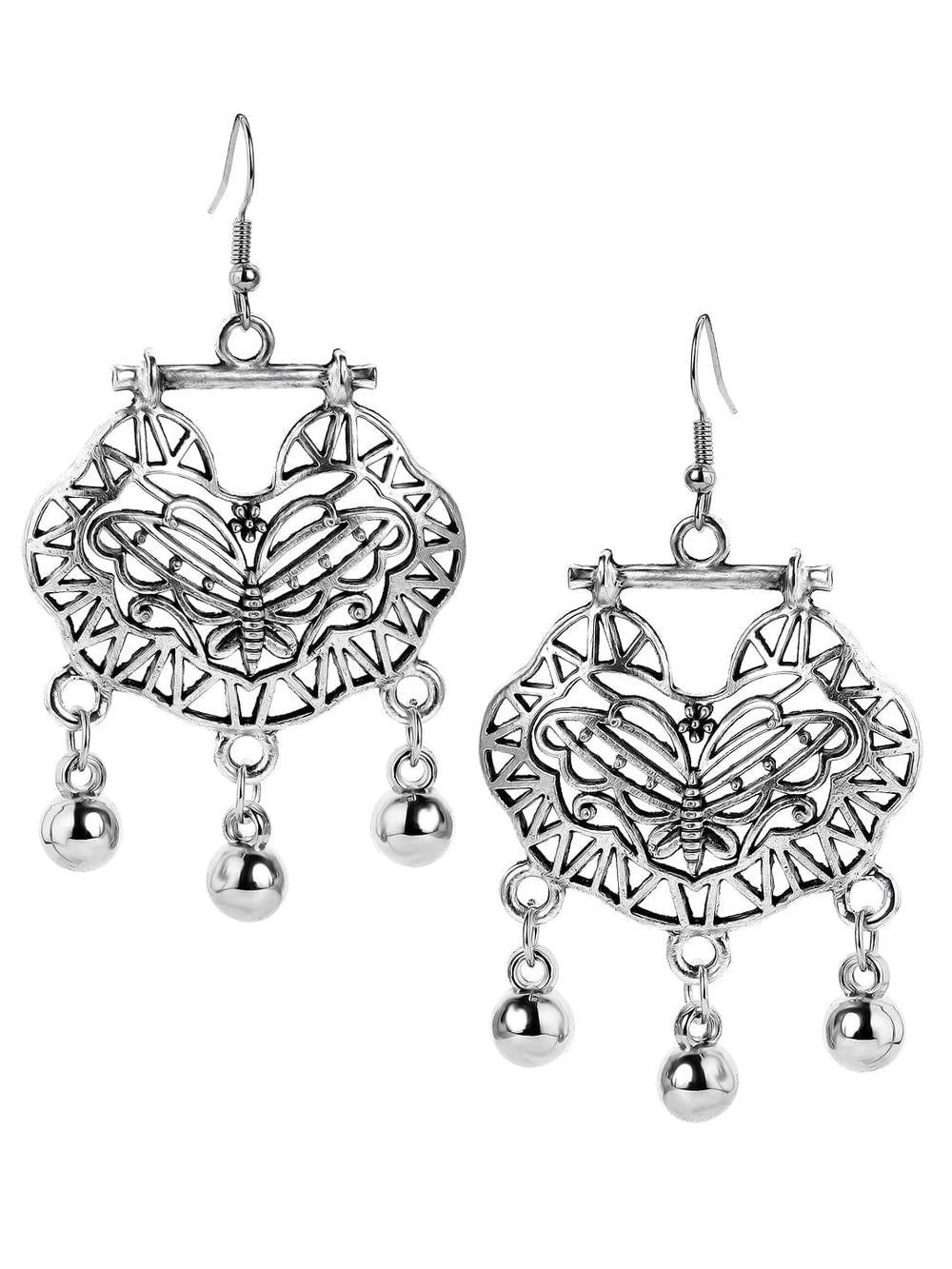 Rubans Silver-Toned Contemporary Drop Earrings Earrings