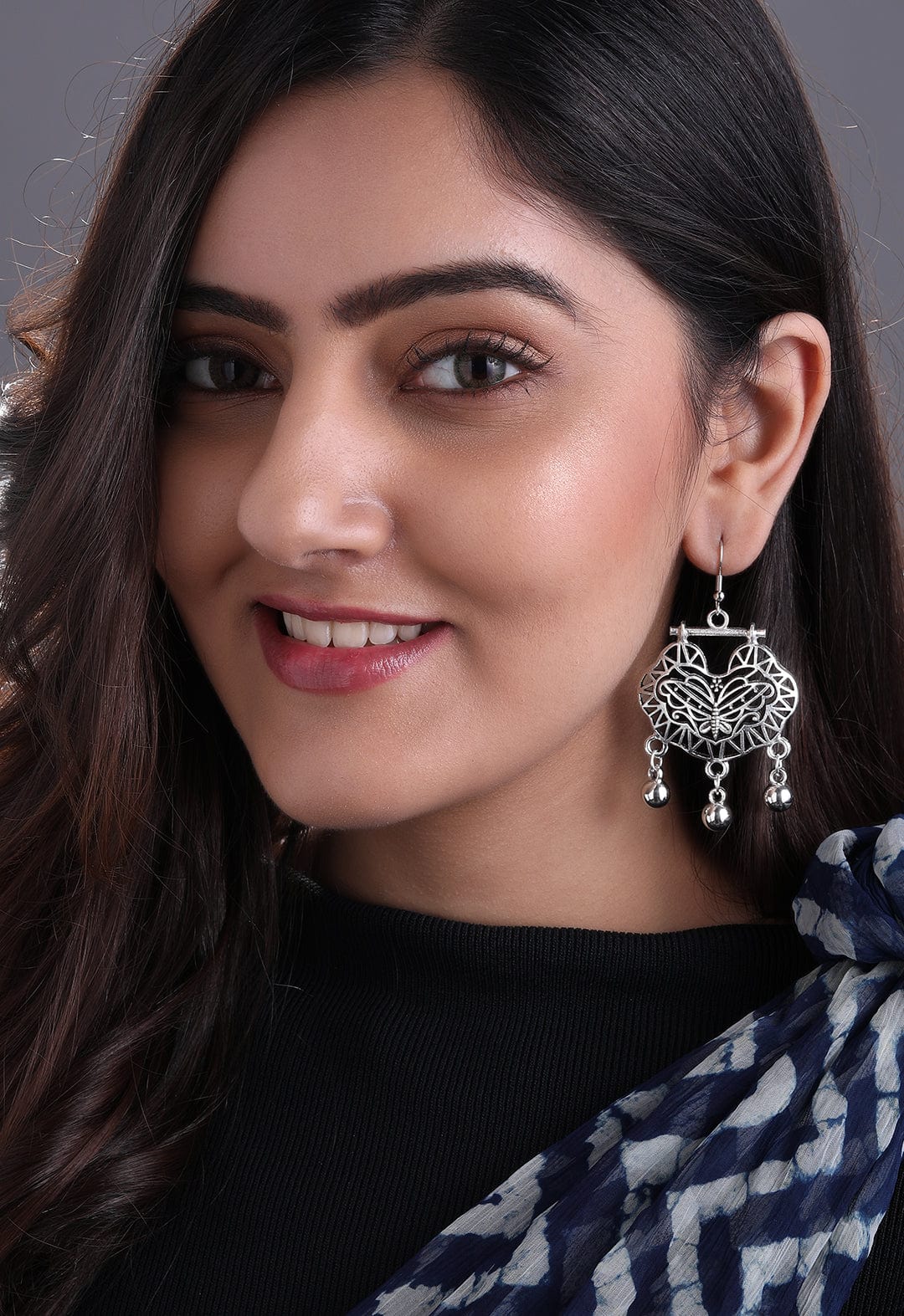 Rubans Silver-Toned Contemporary Drop Earrings Earrings