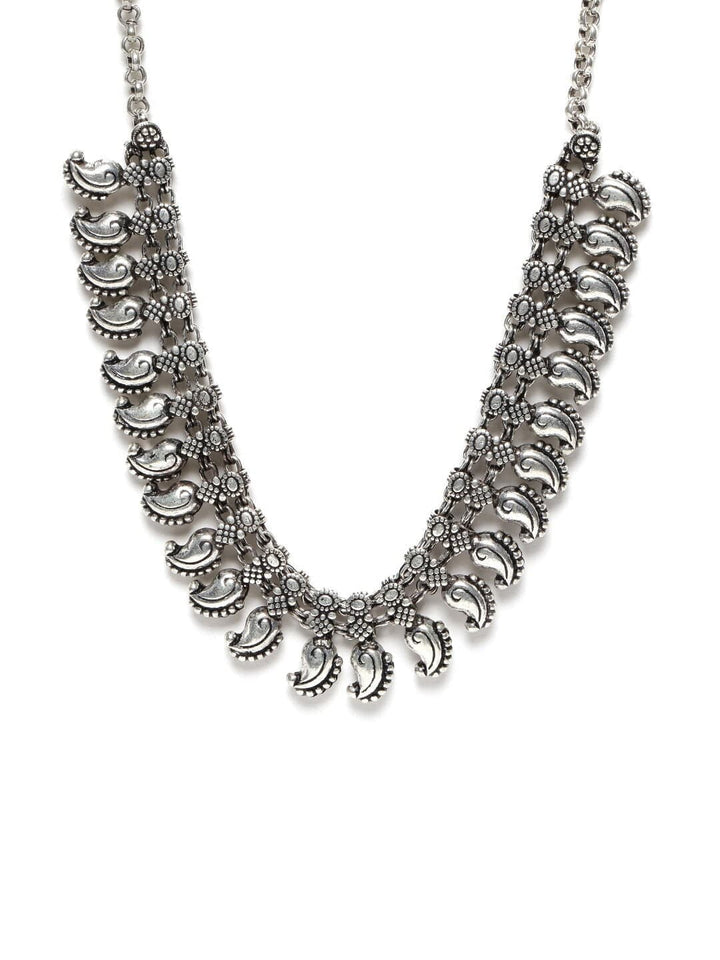 Rubans Silver-Toned Statement Necklace Chain & Necklaces