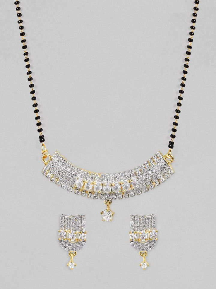 Rubans Traditional Gold Plated Mangal Sutra Set In Cz Stones Mangalsutra