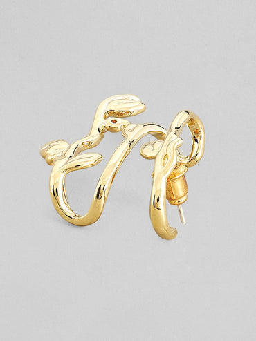 Rubans Voguish 18K Gold-Plated Contemporary Single Drop Earring Earrings