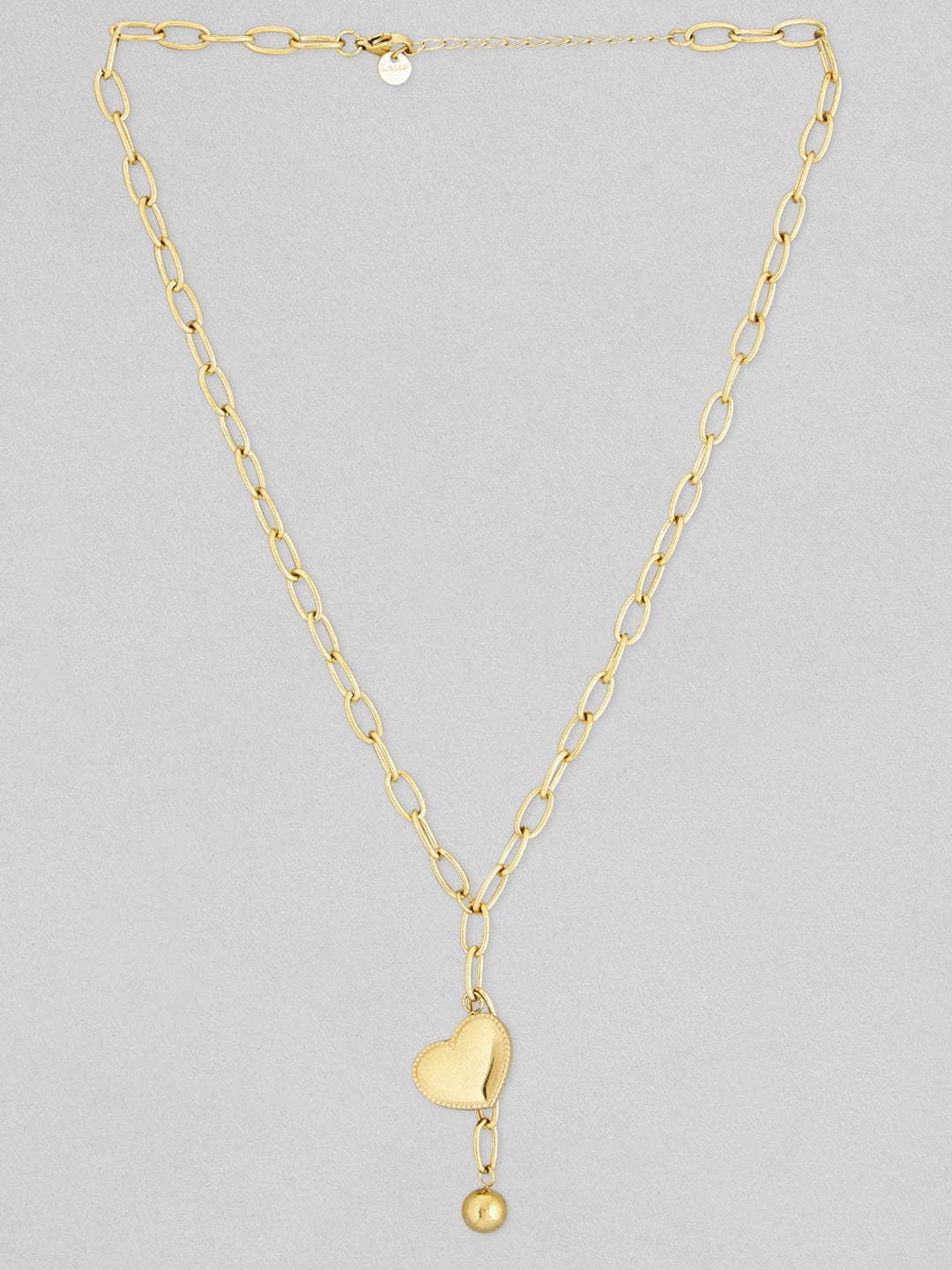 Rubans Voguish 18K Gold-Plated Heart-Shaped Pendant Necklace Chain & Necklaces