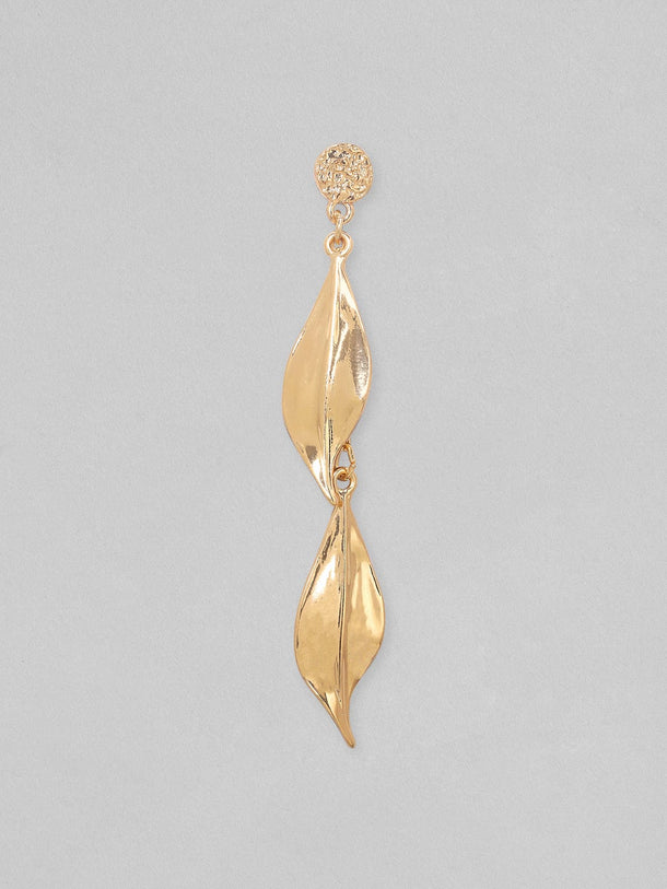 Rubans Voguish 18k Gold-Plated Leaf Shaped Drop Earrings Earrings