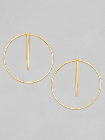 Rubans Voguish 22k Gold Plated Hoop Earrings With Modern Design Earrings