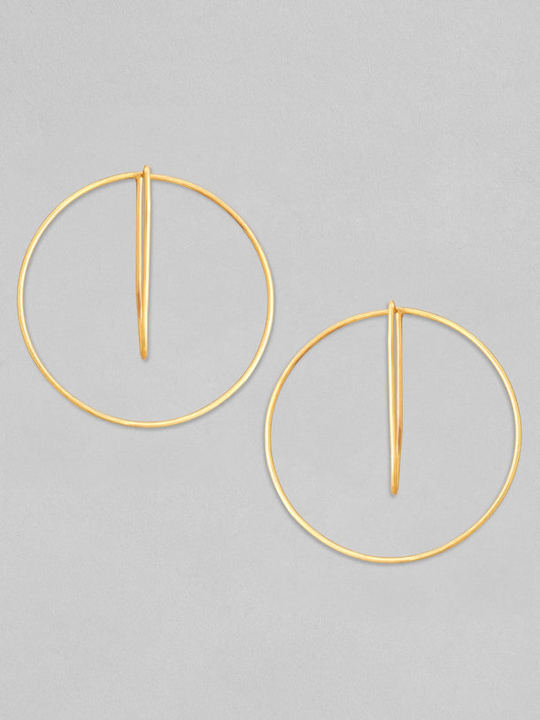 Rubans Voguish 22k Gold Plated Hoop Earrings With Modern Design Earrings