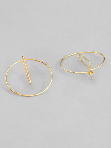 Rubans Voguish 22k Gold Plated Hoop Earrings With Modern Design Earrings