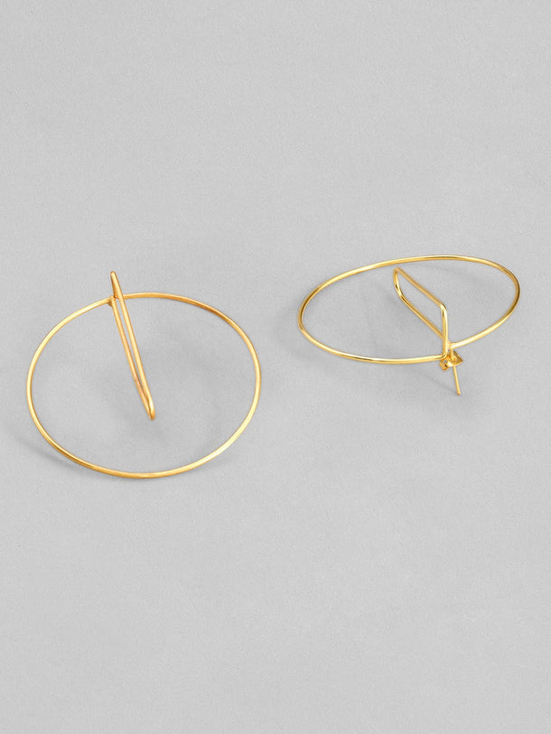 Rubans Voguish 22k Gold Plated Hoop Earrings With Modern Design Earrings