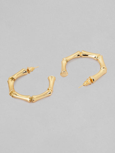 Rubans Voguish A Set of 2 Gold Toned Classic Earring Earrings