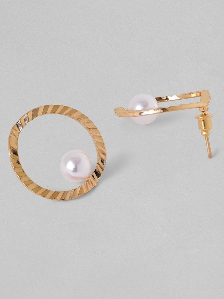 Rubans Voguish A set of 2 Gold Toned pearl Studded Earring Earrings