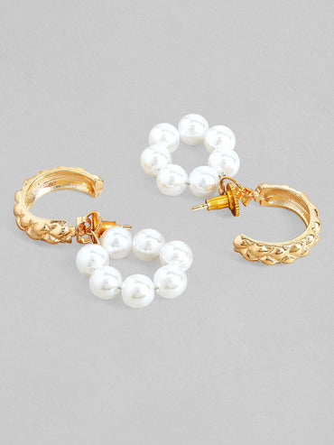 Rubans Voguish A set of 2 Gold Toned pearl Studded Earring Earrings