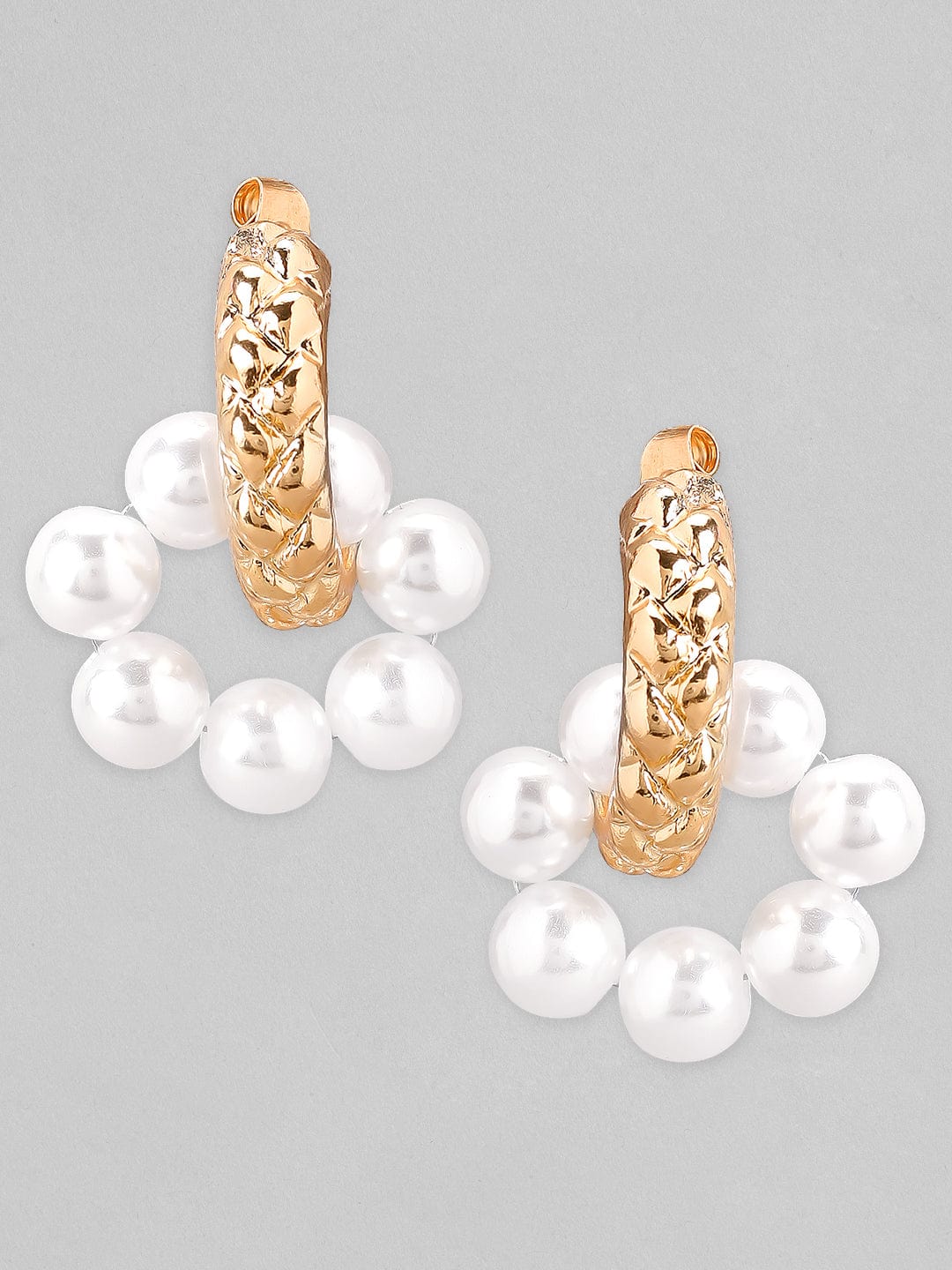 Rubans Voguish A set of 2 Gold Toned pearl Studded Earring Earrings