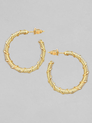 Rubans Voguish A Set of 3 Gold Toned Hoop & Drop Earrings Earrings