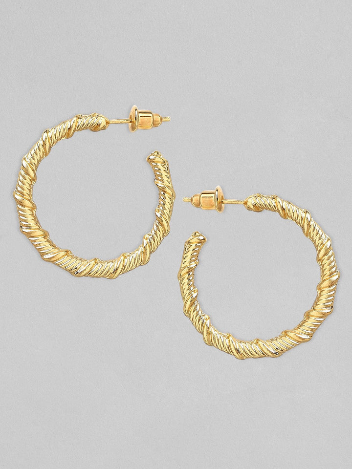 Rubans Voguish A Set of 3 Gold Toned Hoop & Drop Earrings Earrings