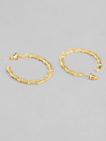 Rubans Voguish A Set of 3 Gold Toned Hoop & Drop Earrings Earrings
