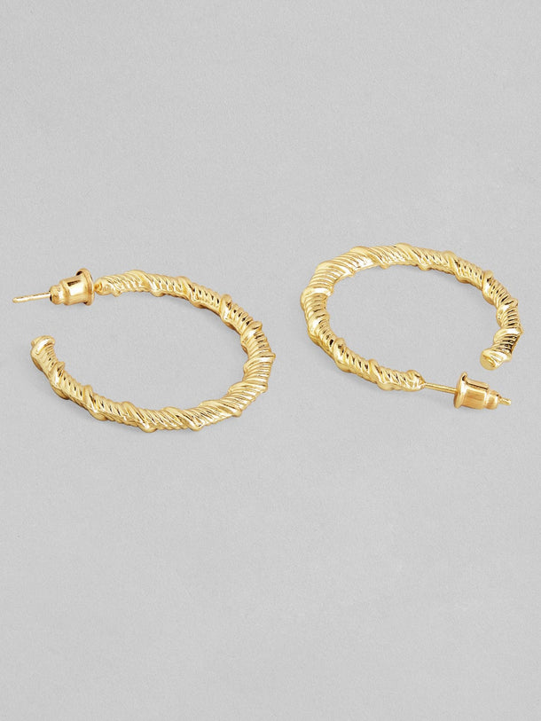 Rubans Voguish A Set of 3 Gold Toned Hoop & Drop Earrings Earrings
