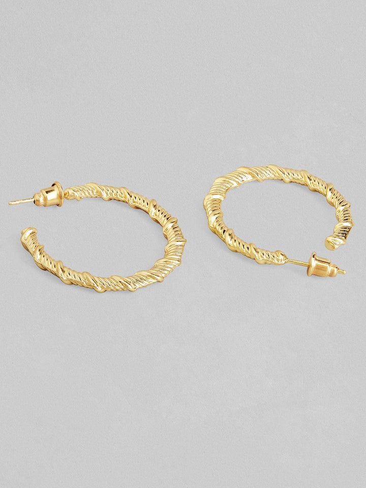 Rubans Voguish A Set of 3 Gold Toned Hoop & Drop Earrings Earrings