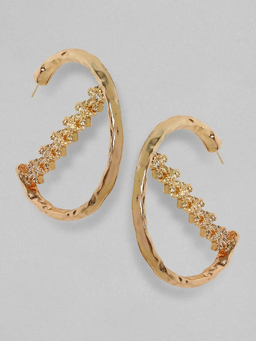 Rubans Voguish A Set of 3 Gold Toned Hoop & Drop Earrings Earrings
