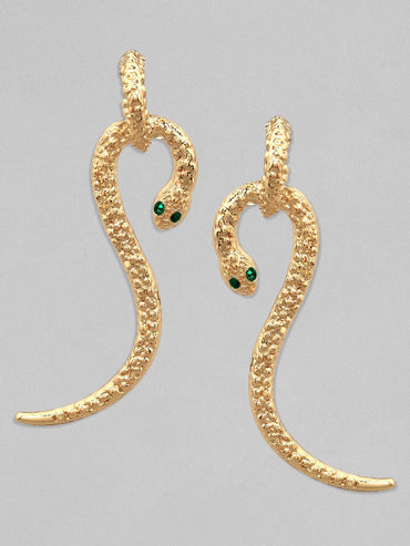 Rubans Voguish A Set of 3 Gold Toned Hoop & Drop Earrings Earrings