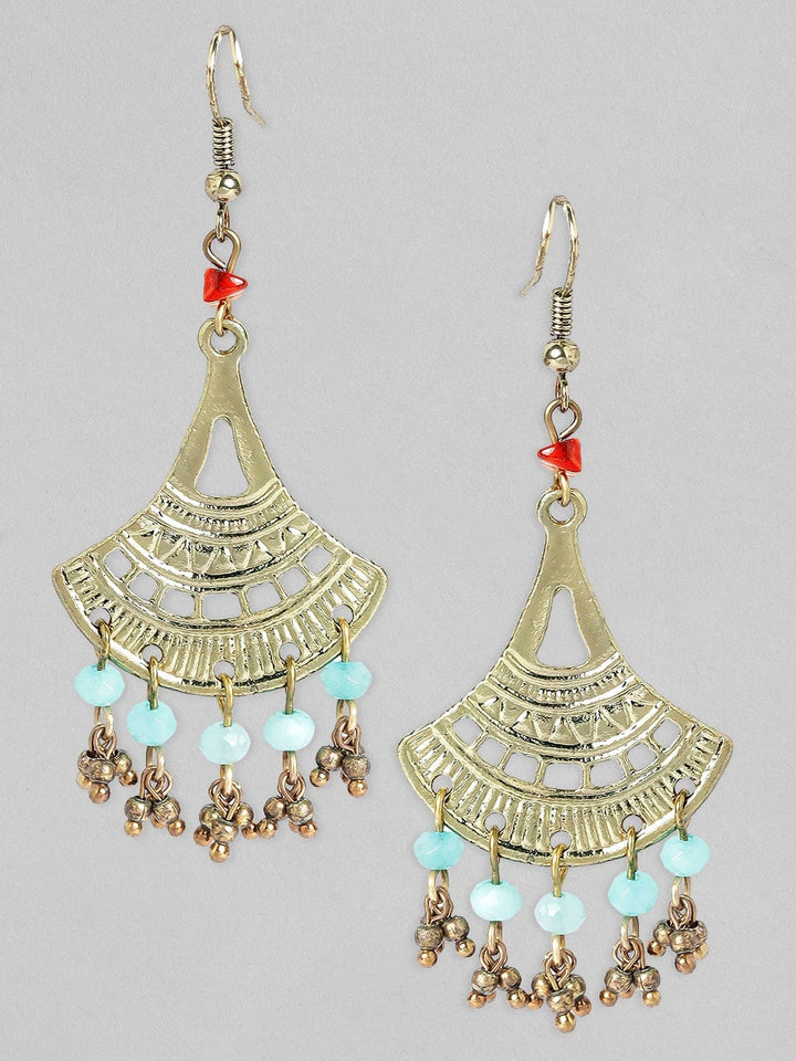 Rubans Voguish Antique Polished Blue beaded earrings. Earrings