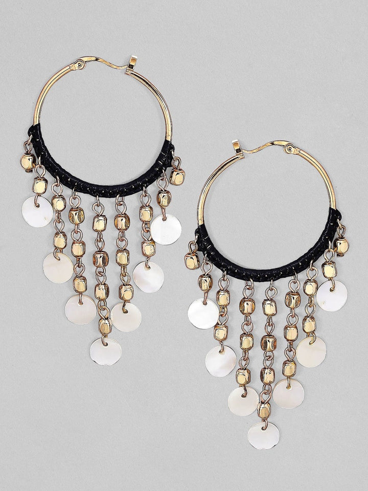 Rubans Voguish Beaded drop hoops. Earrings