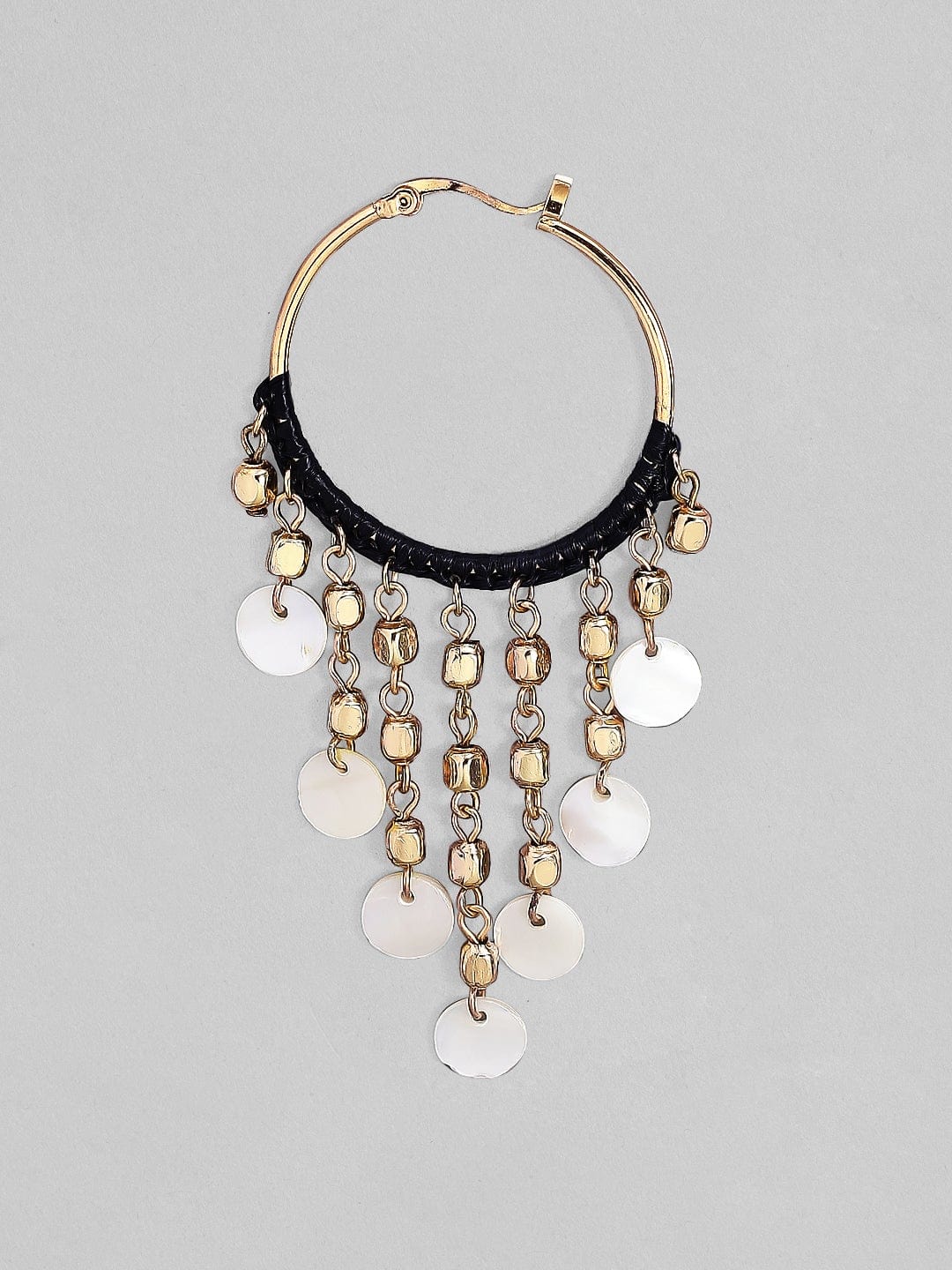 Rubans Voguish Beaded drop hoops. Earrings