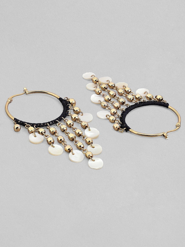 Rubans Voguish Beaded drop hoops. Earrings