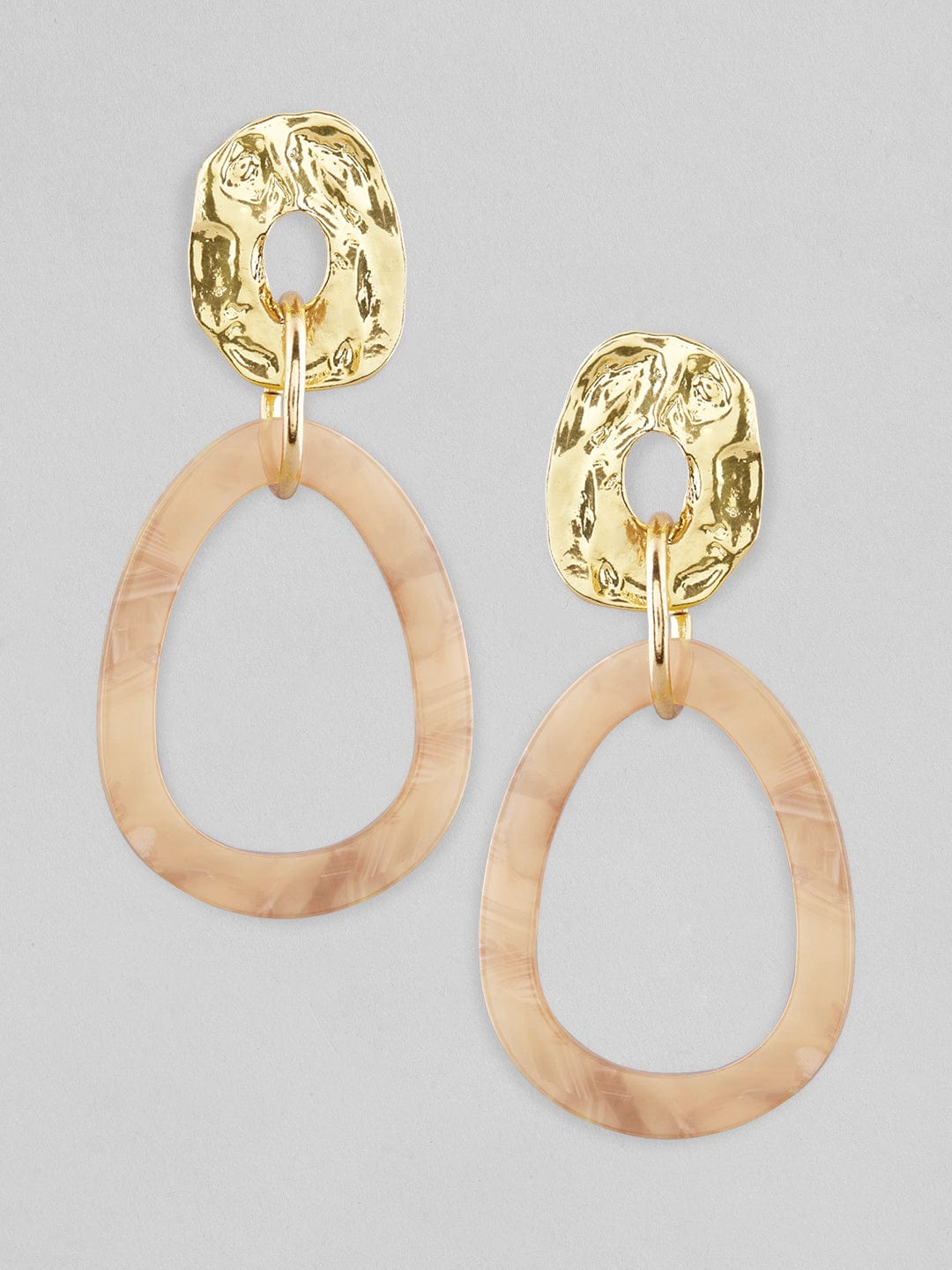 Rubans Voguish Gold Plated Beige Coloured Western Earrings. Earrings