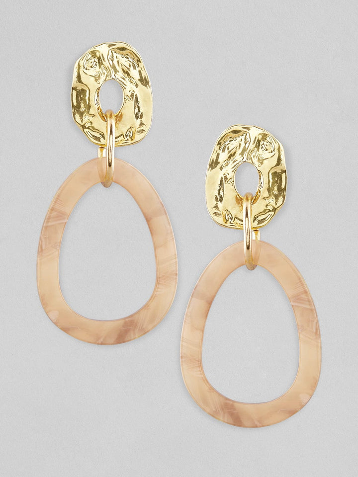 Rubans Voguish Gold Plated Beige Coloured Western Earrings. Earrings