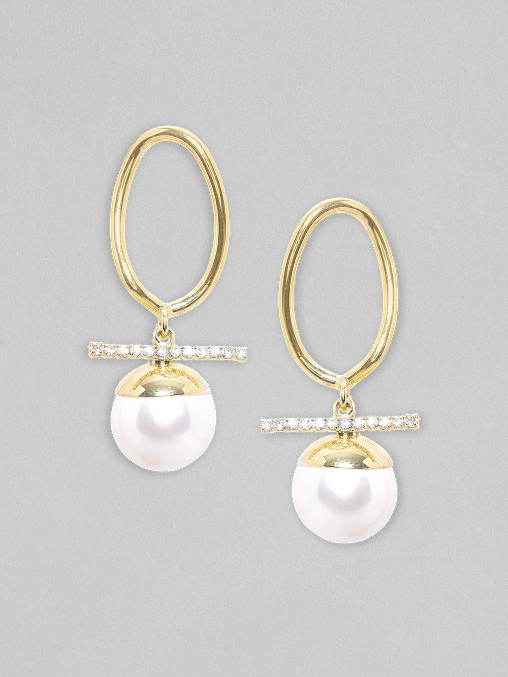 Rubans Voguish Gold-Plated Circular Drop Earrings Earrings