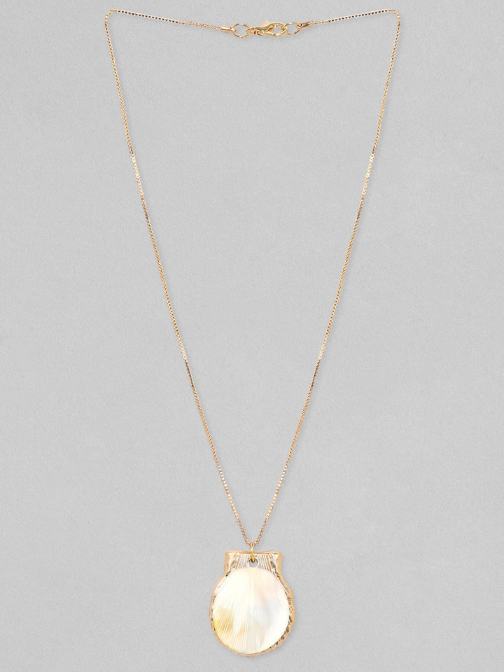 Rubans Voguish Gold-Plated Circular Shaped Pendant With Chain Chain & Necklaces