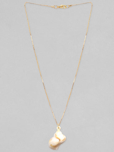 Rubans Voguish Gold-Plated Contemporary Chain Pendant With Chain Chain & Necklaces