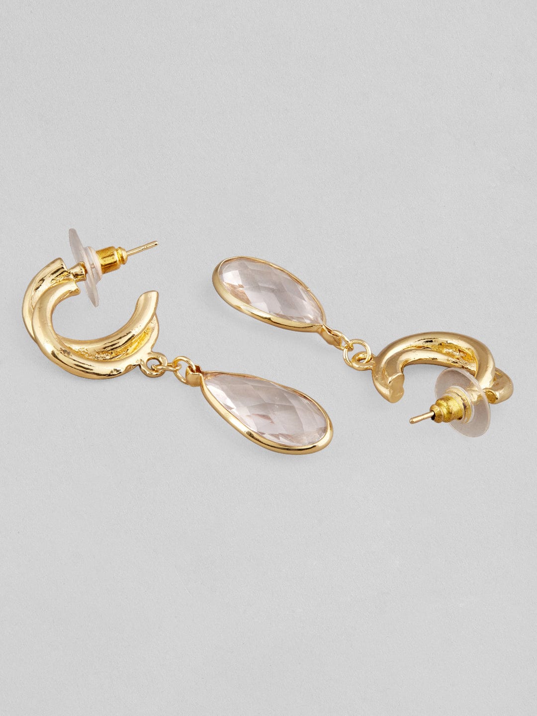 Rubans Voguish Gold Plated Western Earrings With A Drop Diamond. Earrings