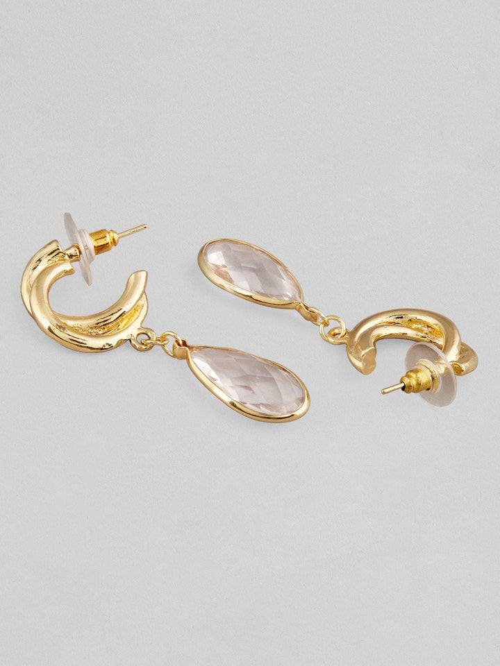 Rubans Voguish Gold Plated Western Earrings With A Drop Diamond. Earrings