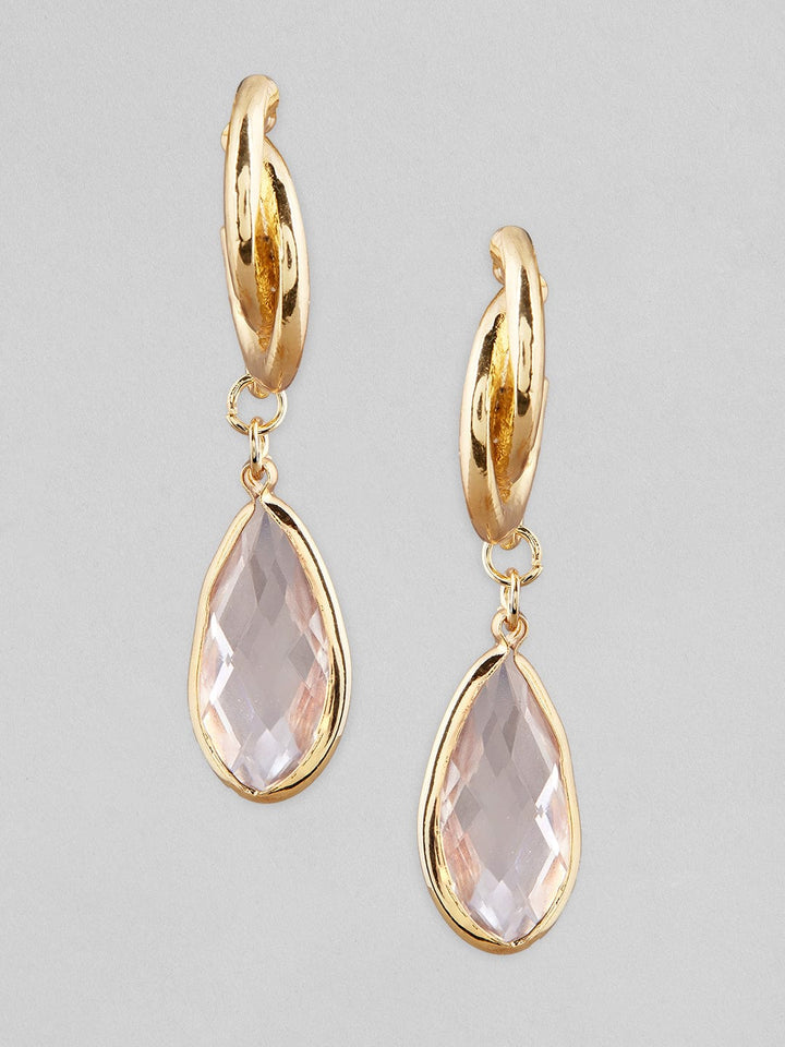 Rubans Voguish Gold Plated Western Earrings With A Drop Diamond. Earrings