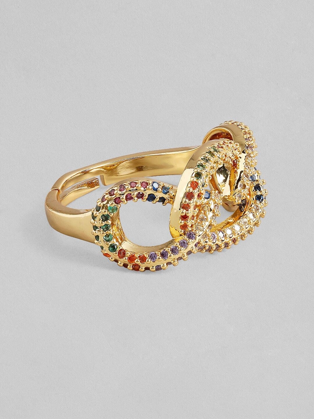 Rubans Voguish Gold Plated Zirconia Stone Studded Western Ring. Rings