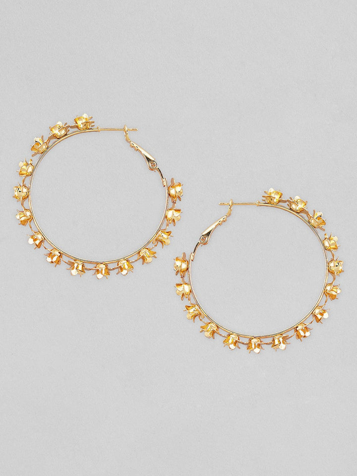 Rubans Voguish Gold-Toned Circular Hoop Earrings Earrings